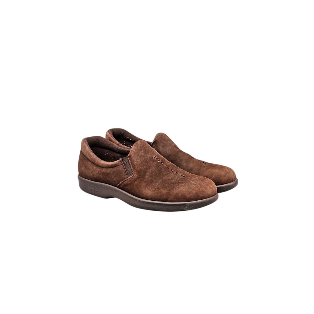 SAS Women's Size 7.5 M EUC Viva Brown Suede Slip On Comfort Loafers Shoes